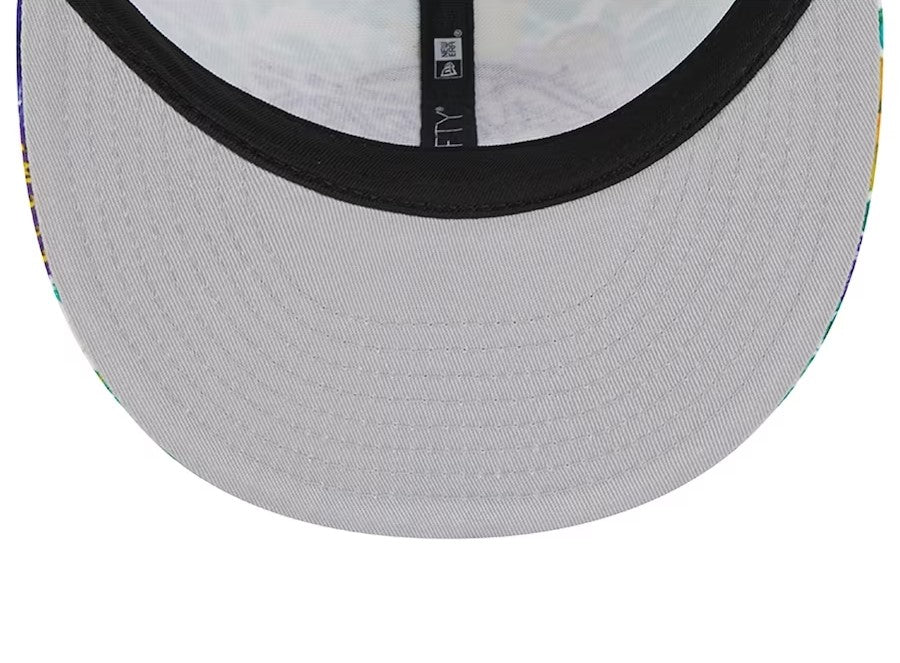 Los Angeles Lakers Tropical Hibiscus Embroidered Straight Brim Men Women