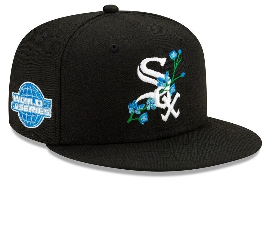 Chicago White Sox Black 2005 World Series Bloom Side Patch Cap Men Women