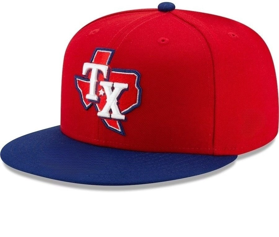 Texas Rangers Collection On-Field Fitted Hat - Red/Royal