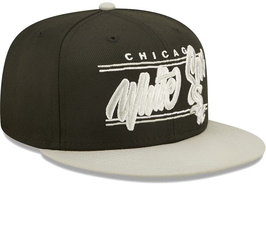 Chicago White Sox Black/Gray Snapback Hat Men Women