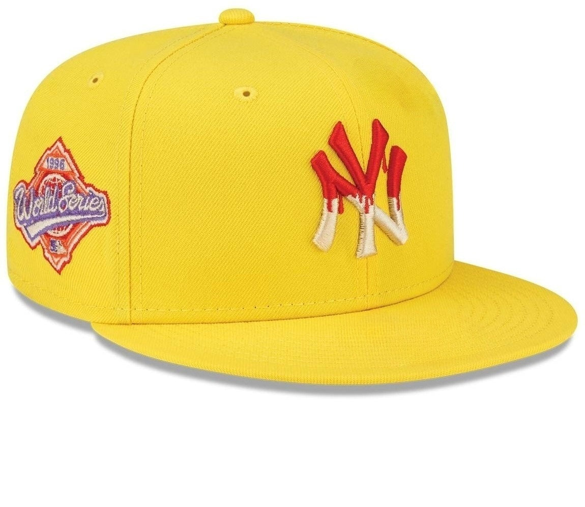 New York Yankees Tonal Gold Straight Brim Baseball Cap Men Women