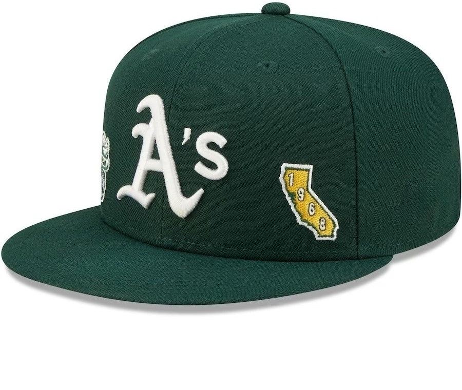 Oakland Athletics Collection Green Straight Brim Baseball Cap Men Women