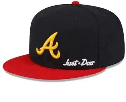 Atlanta Braves Throwback Authentic Collection Black/Red Straight Brim Men Women