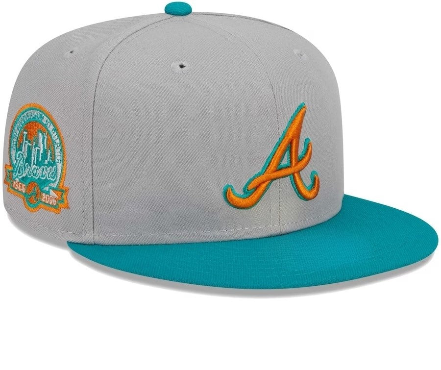 Atlanta Braves Gray/Teal Fitted Hat Man Woman