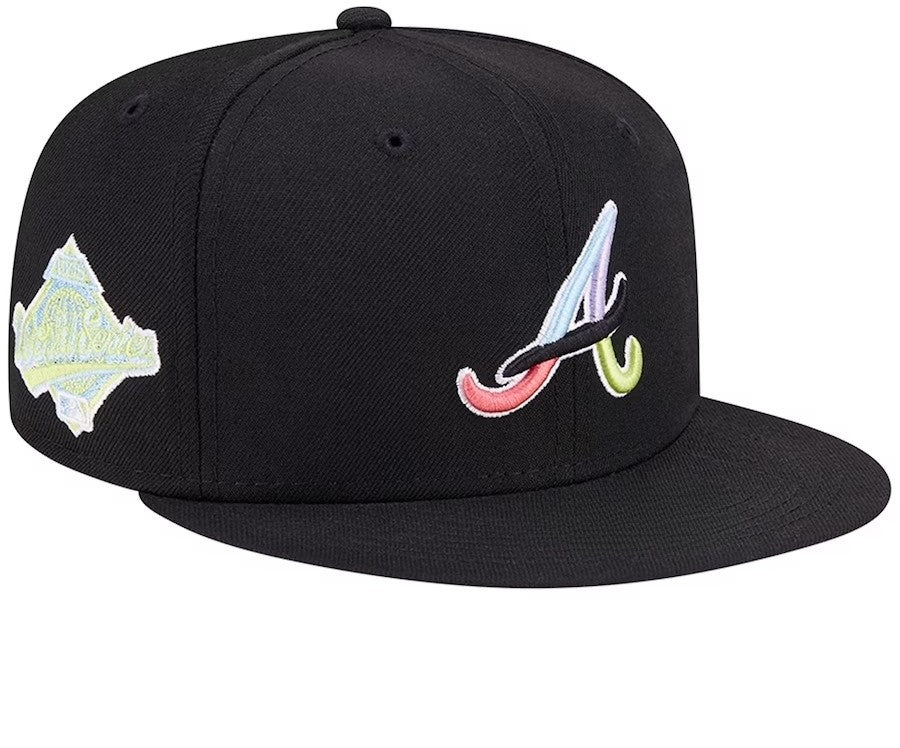 Atlanta Braves Black Multi-Color Pack Straight Brim Baseball Cap Men Women