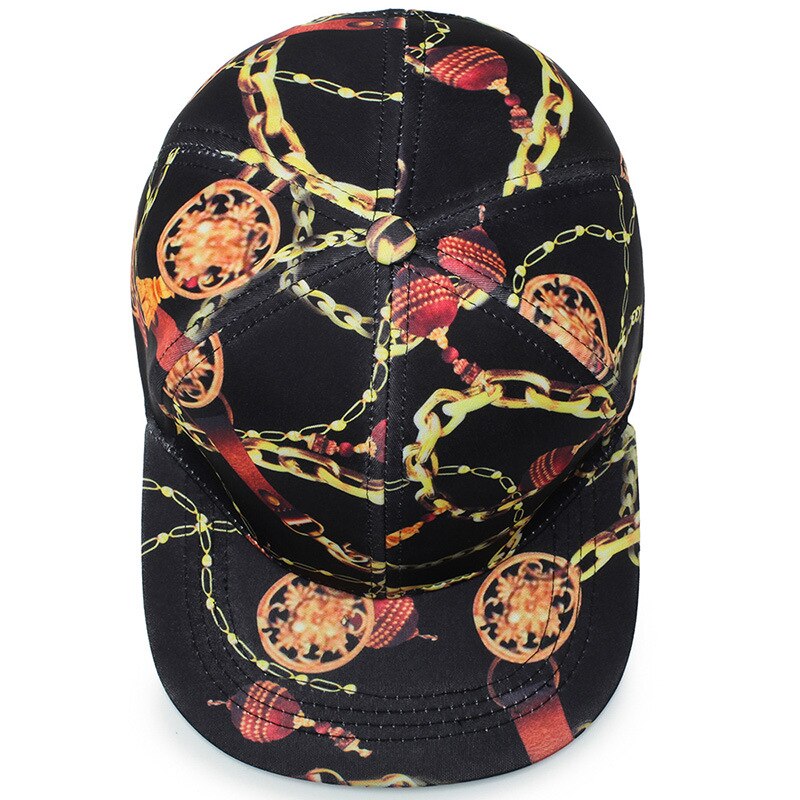 Women Men Lantern Chain Print Cappellino Baseball Caps
