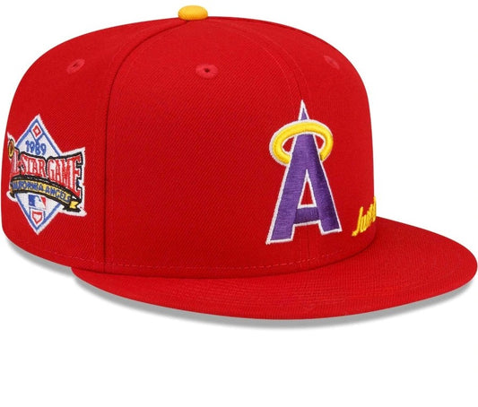 Los Angeles Angels Red Straight Brim  Baseball Cap Men Women