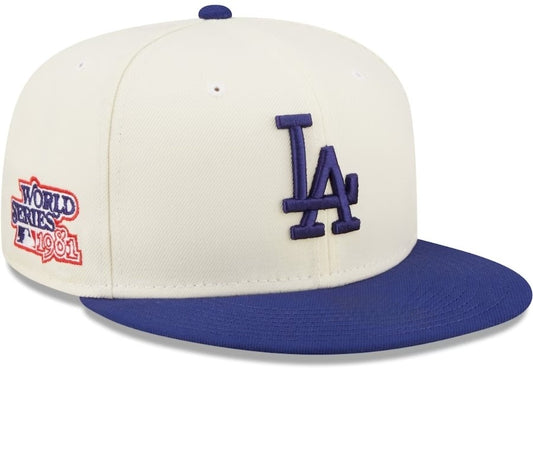 Los Angeles Dodgers Cream/Royal Chrome  Men Women