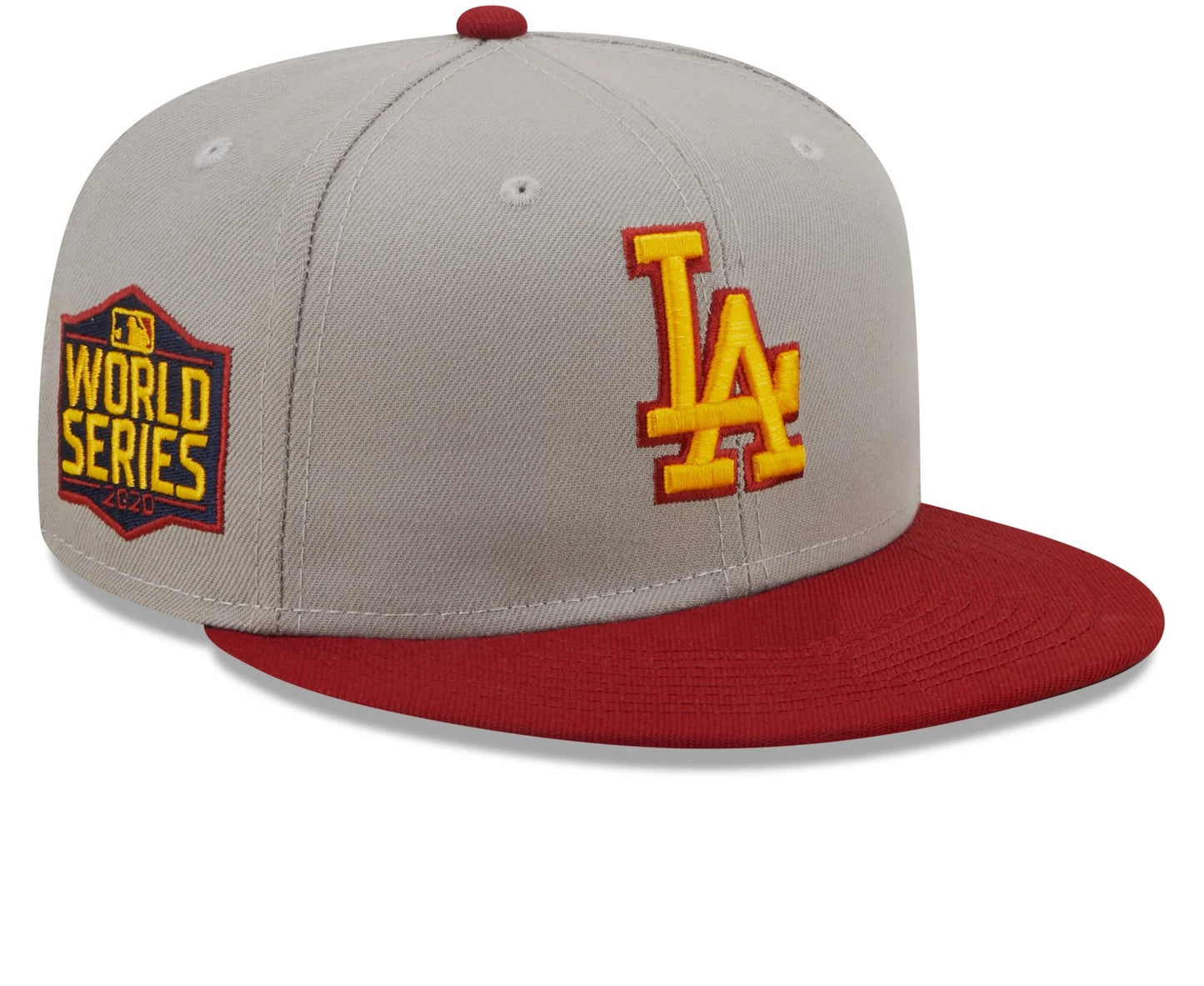 Los Angeles Dodgers  Gray/Red Fitted Hat Baseball Cap Men Women