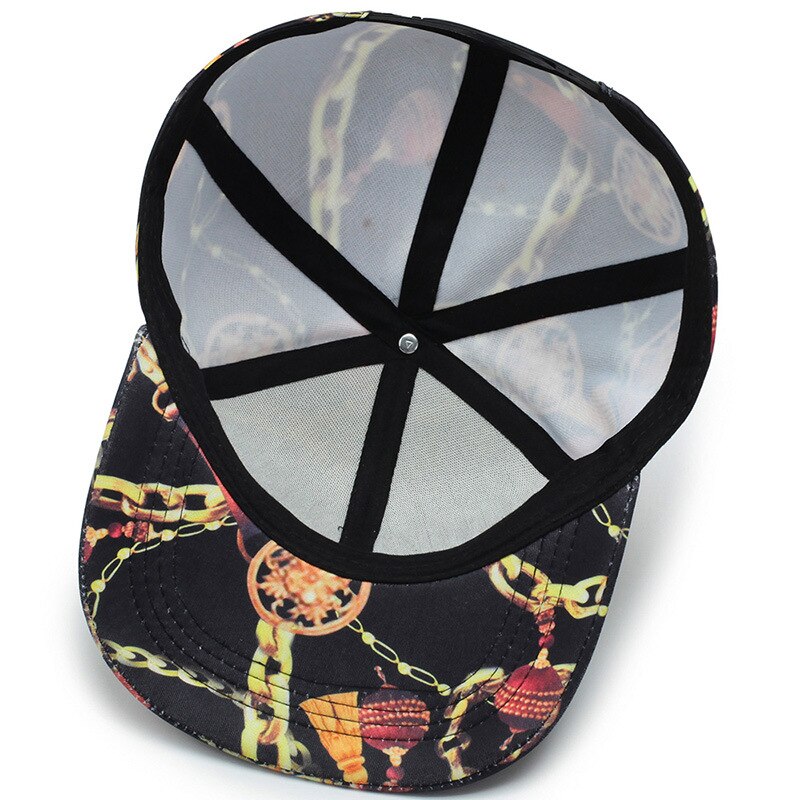 Women Men Lantern Chain Print Cappellino Baseball Caps
