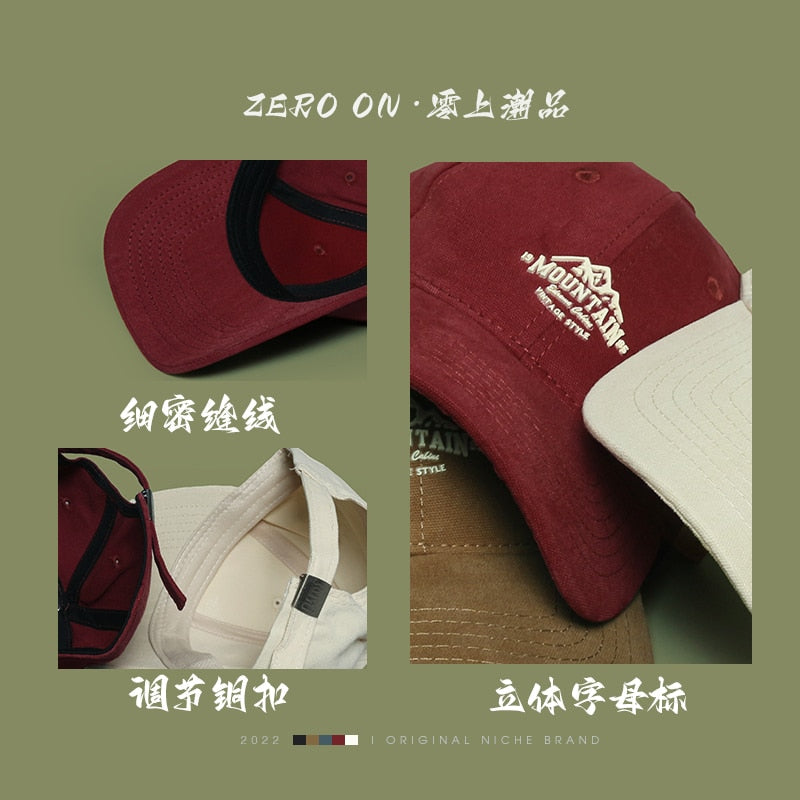 Street Wine Red Baseball Cap Men and Women