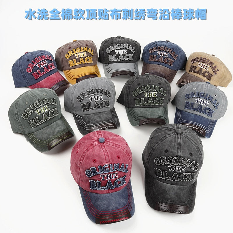 Retro Letter Embroidery Baseball Caps New  Men Women Cotton