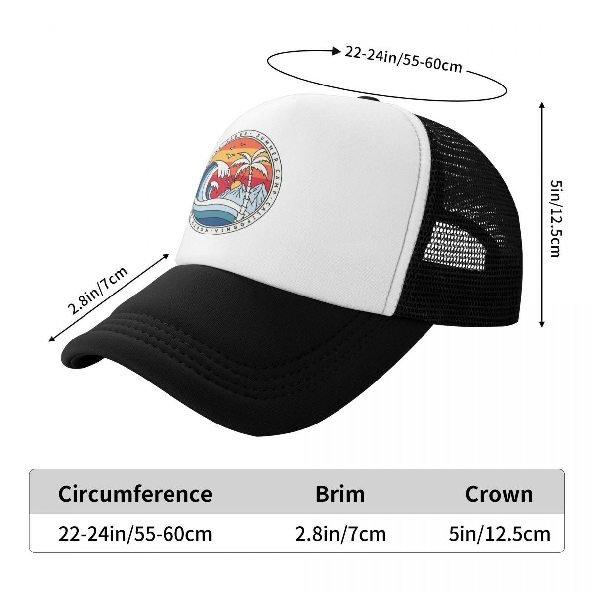 California Beach Surfing Baseball Cap