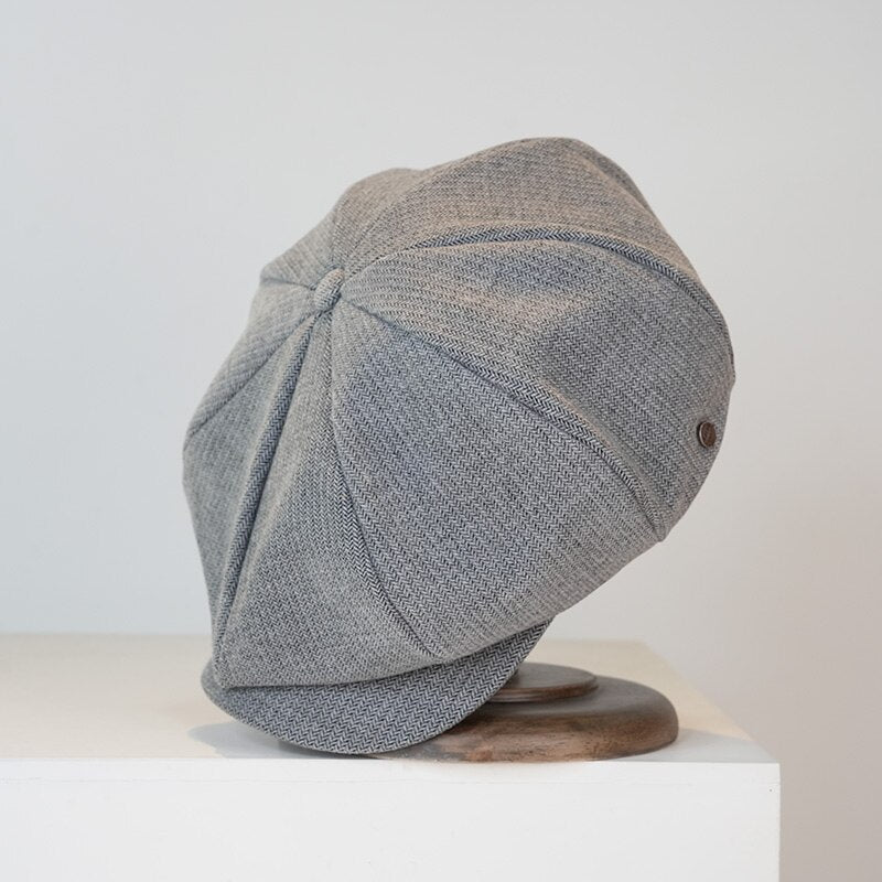 CHRLCK British Style Newsboy Cap Men Cotton Ascot Cap Beckham Khaki Male Spring Summer Vintage Brand New Octagonal Flat Cap