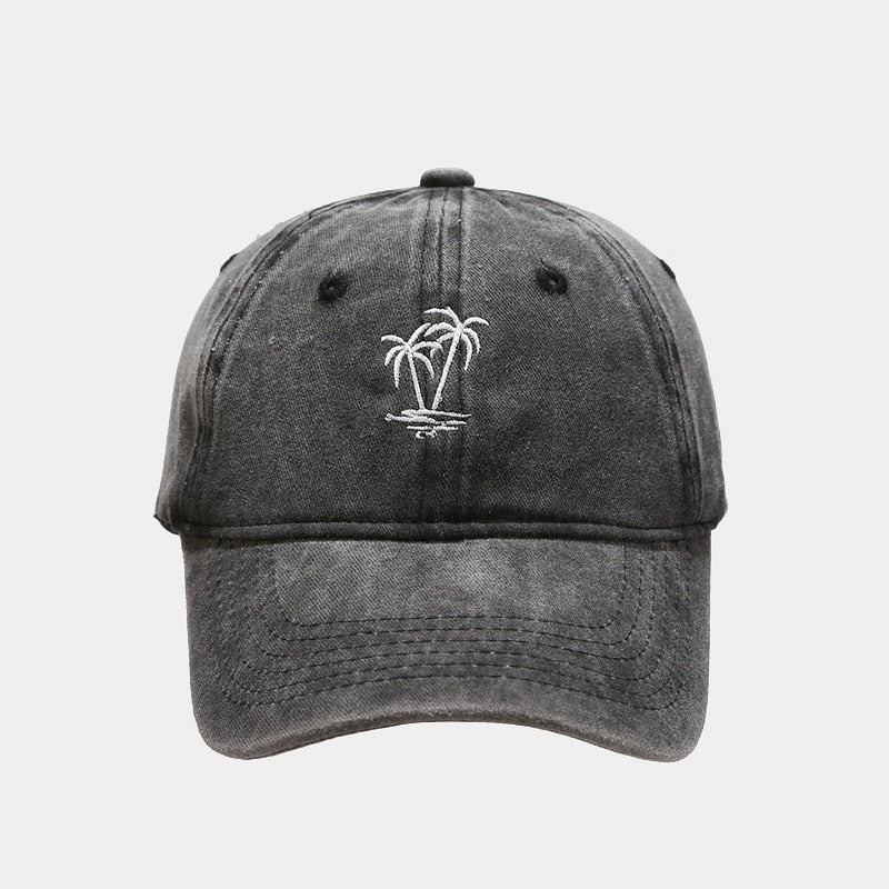 Tree Embroidery Washed Solid Boys Men Baseball Hats Adjustable Girls Women Baseball Caps 2023 Outdoor Sunscreen Baseball Hat