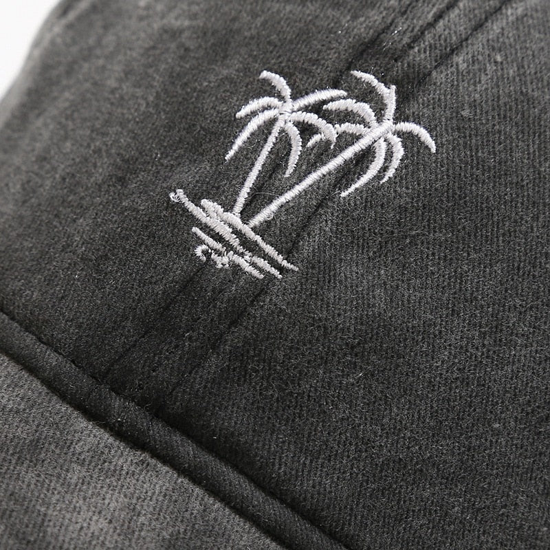 Tree Embroidery Washed Solid Boys Men Baseball Hats Adjustable Girls Women Baseball Caps 2023 Outdoor Sunscreen Baseball Hat