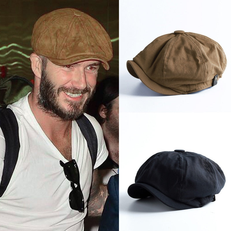 CHRLCK British Style Newsboy Cap Men Cotton